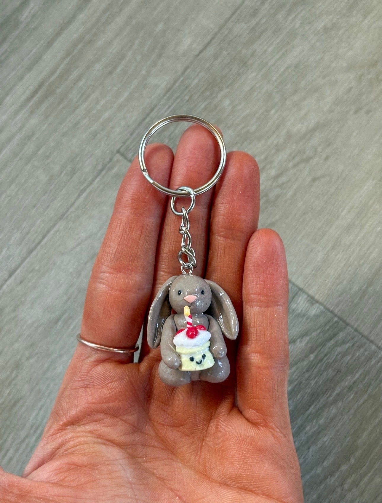 Jellycat inspired birthday bunny keyring