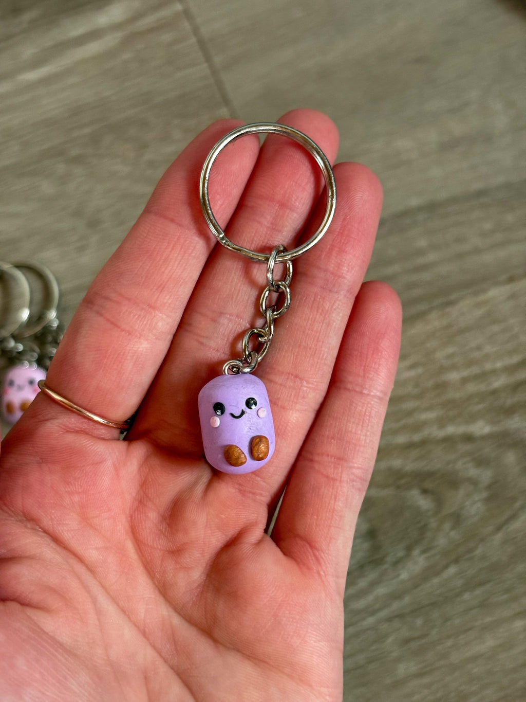 Purple jellycat inspired marshmallow non resin keyring