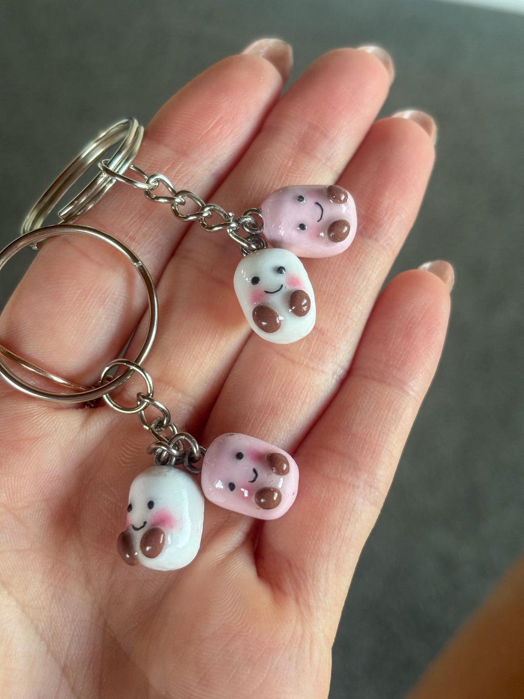 Jellycat inspired double Marshmallow keyings