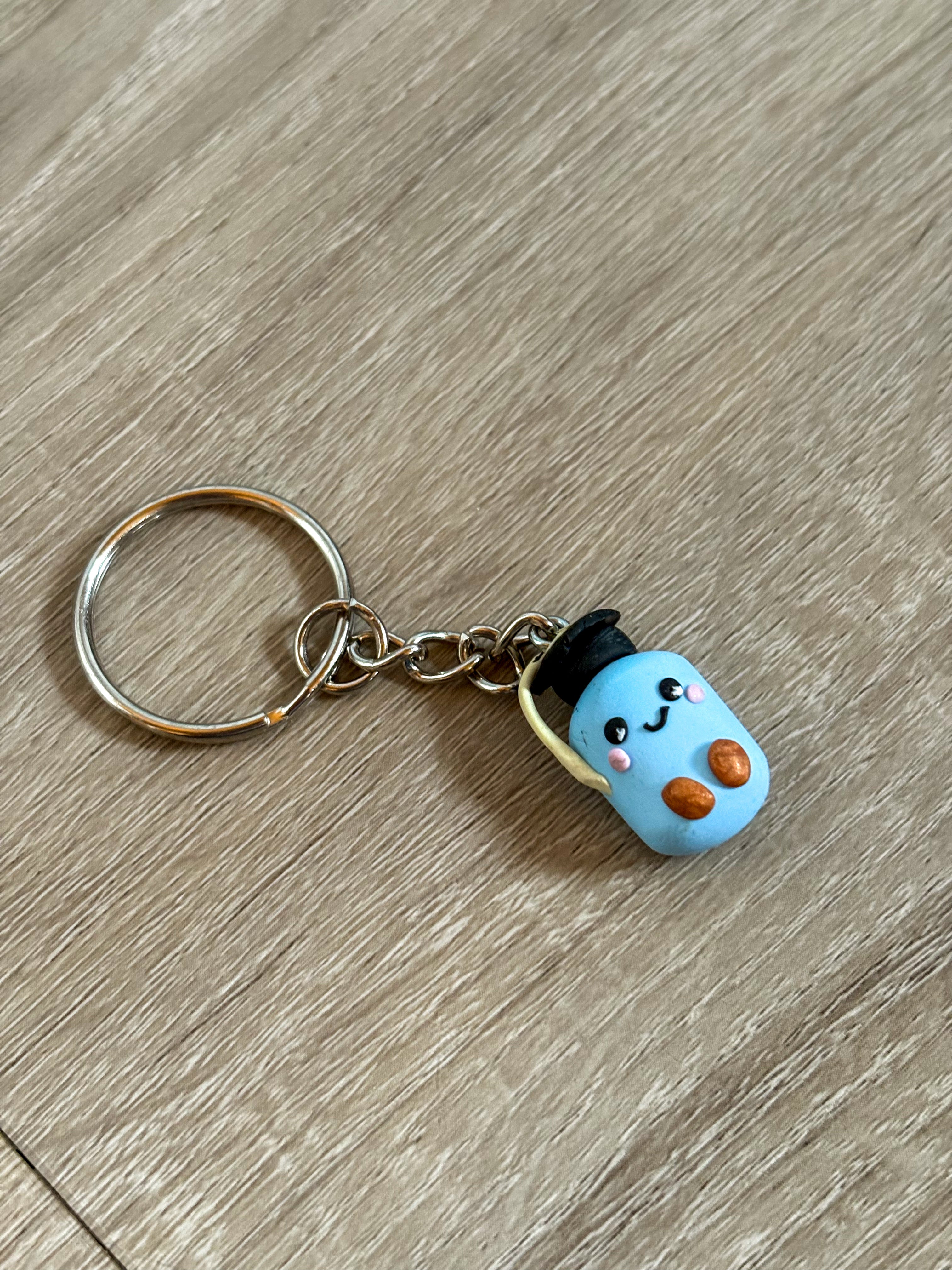Blue jellycat inspired marshmallow non- resin keyring