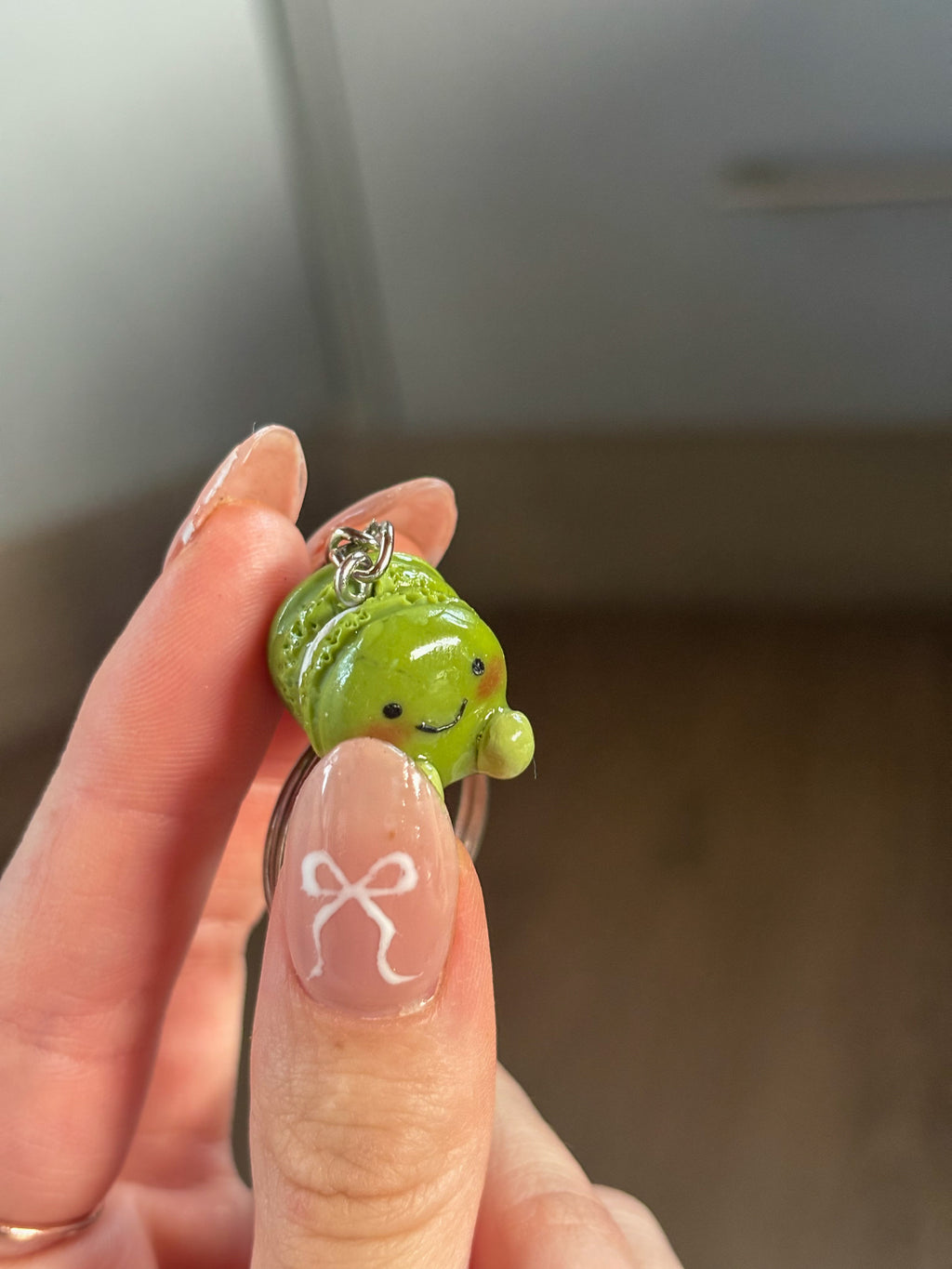 Lime Jellycat inspired macaron keyring