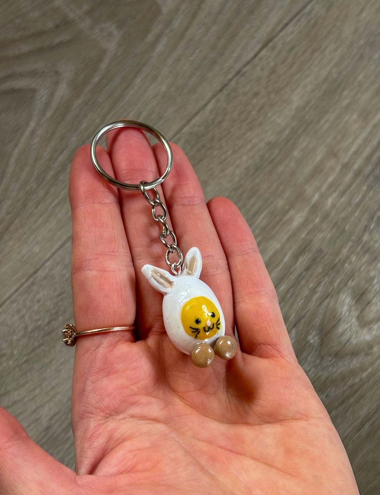 Jellycat inspired bunny egg keyring