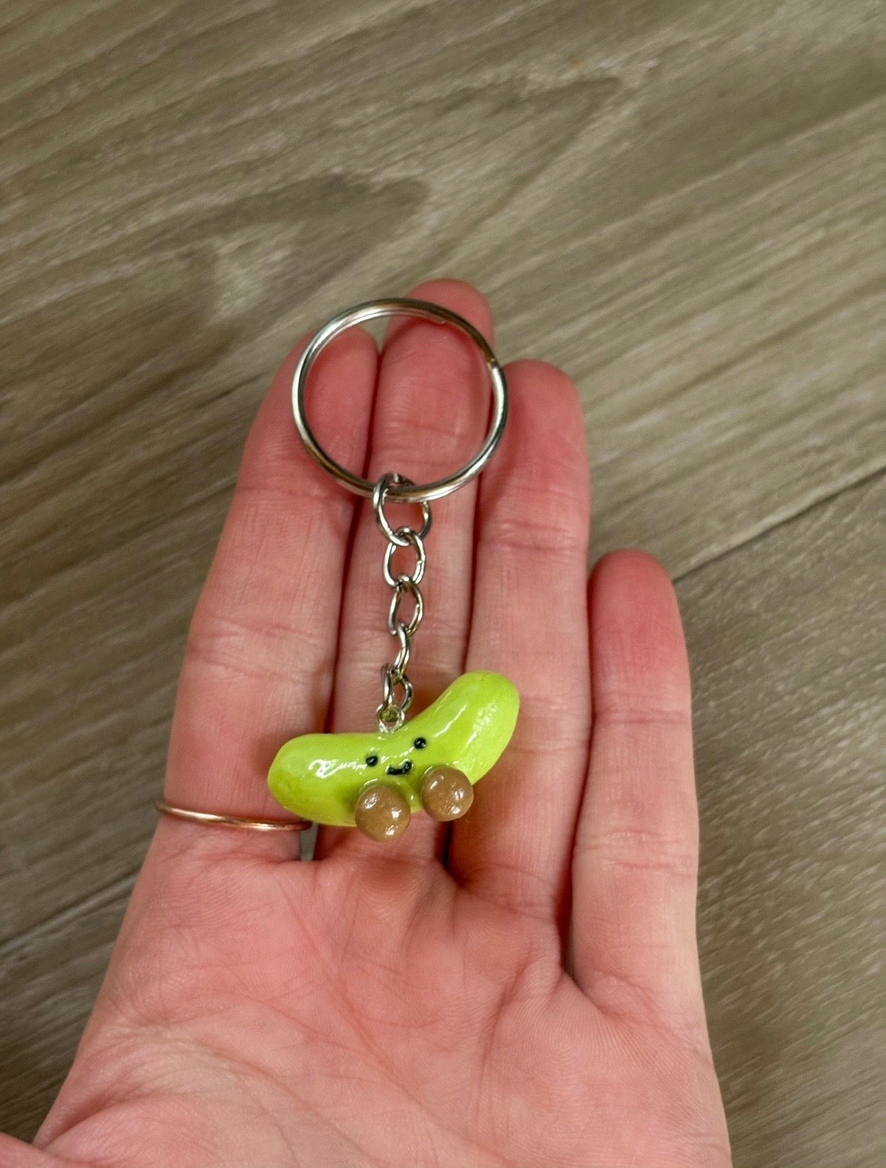 Jellycat inspired pickle keyring