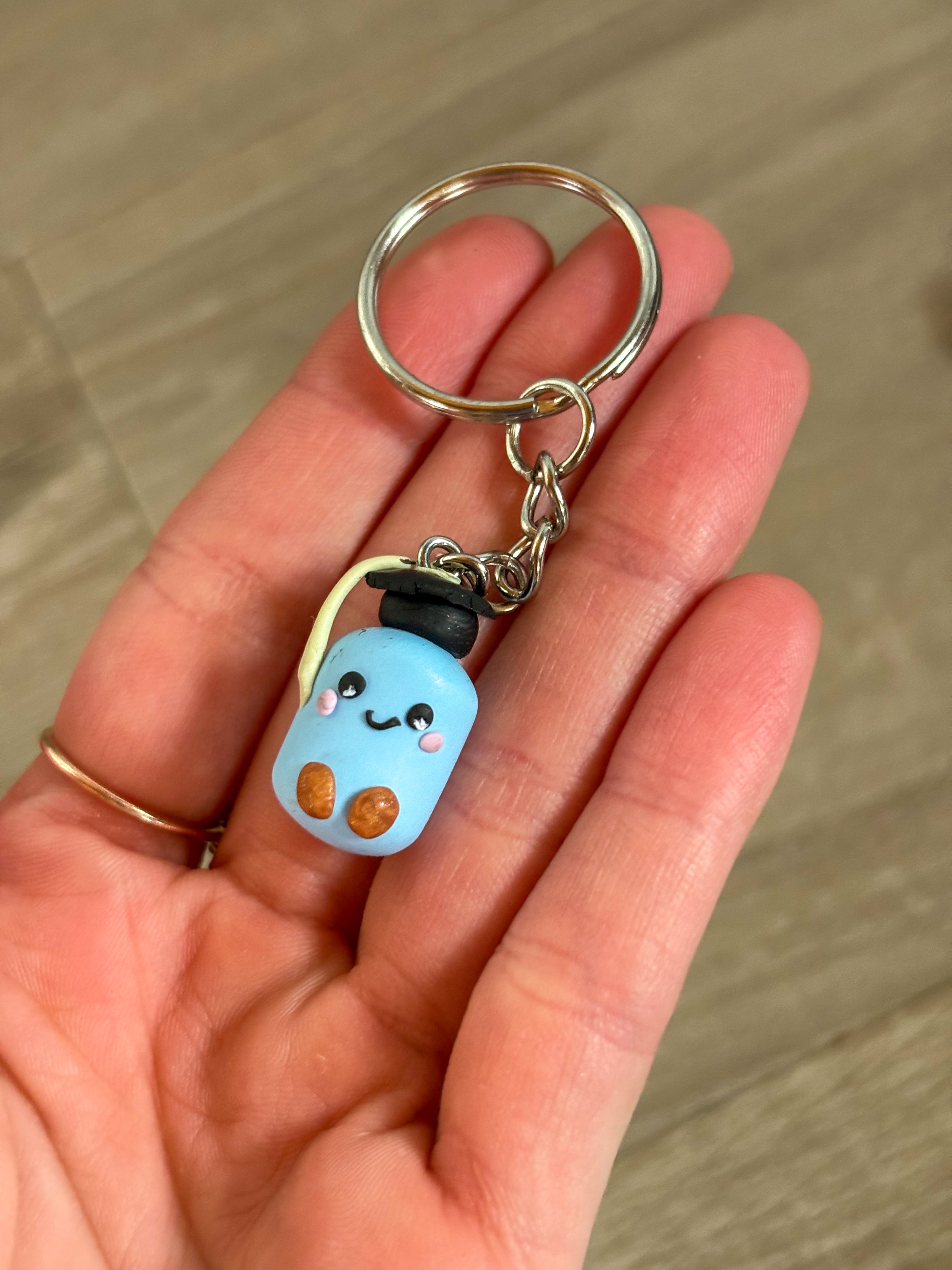 Blue jellycat inspired marshmallow non- resin keyring