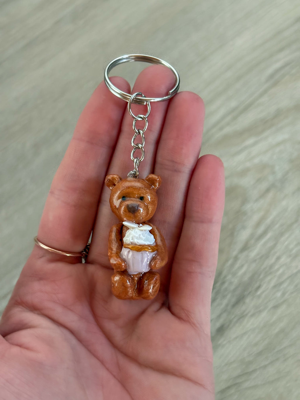 Cupcake bear Jellycat inspired keyring.