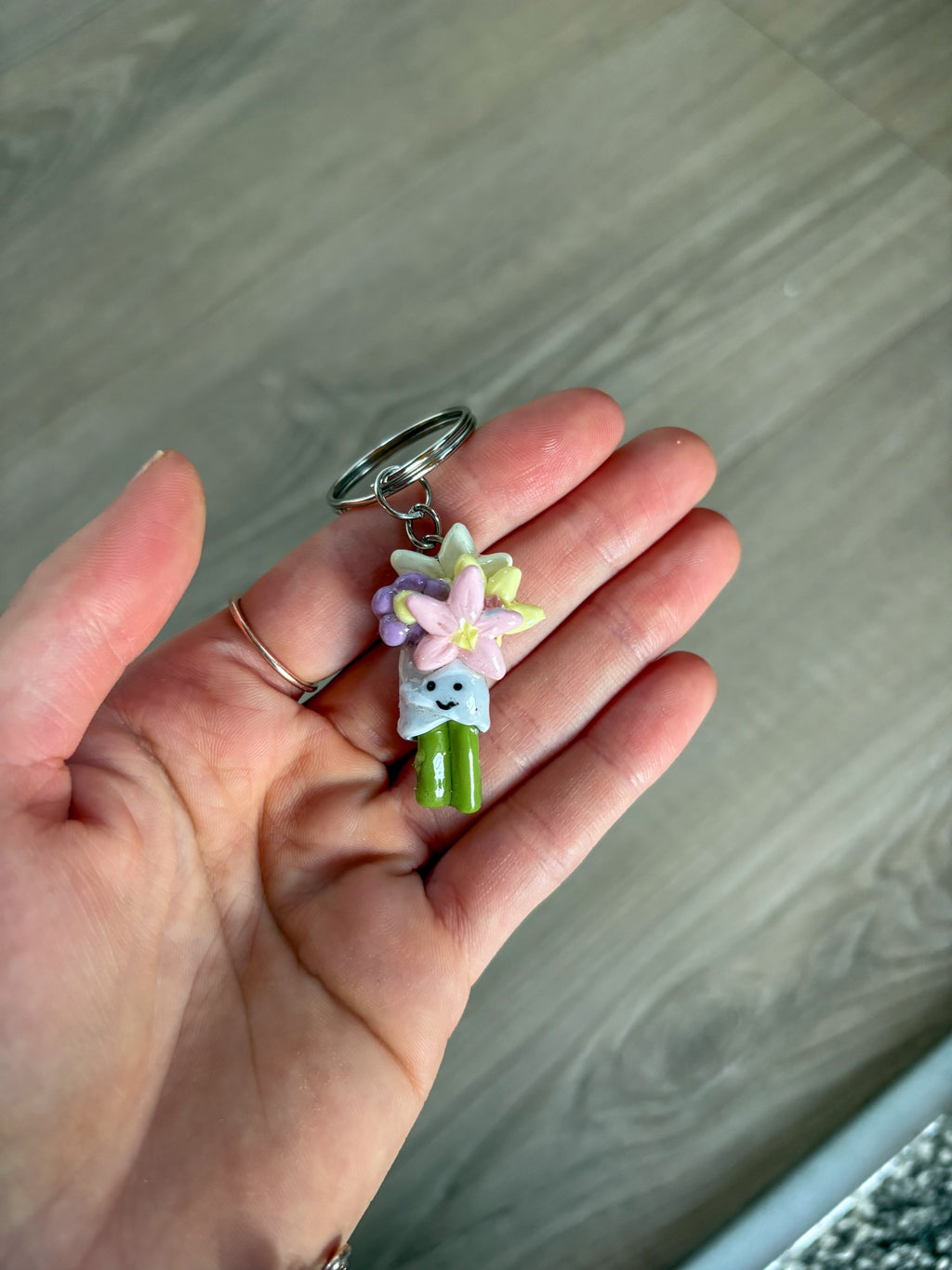 Jellycat inspired flowers keyring