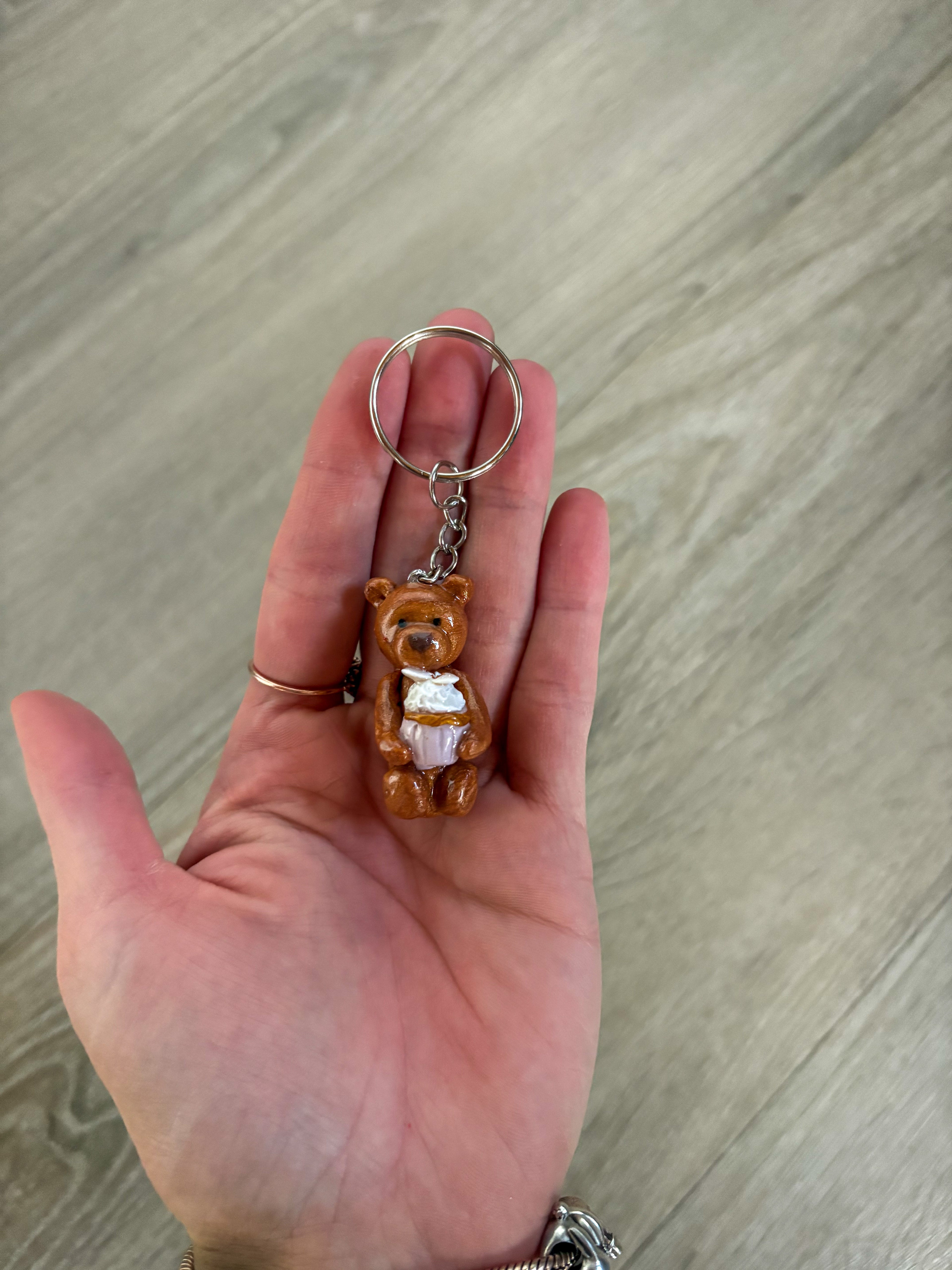 Cupcake bear Jellycat inspired keyring.
