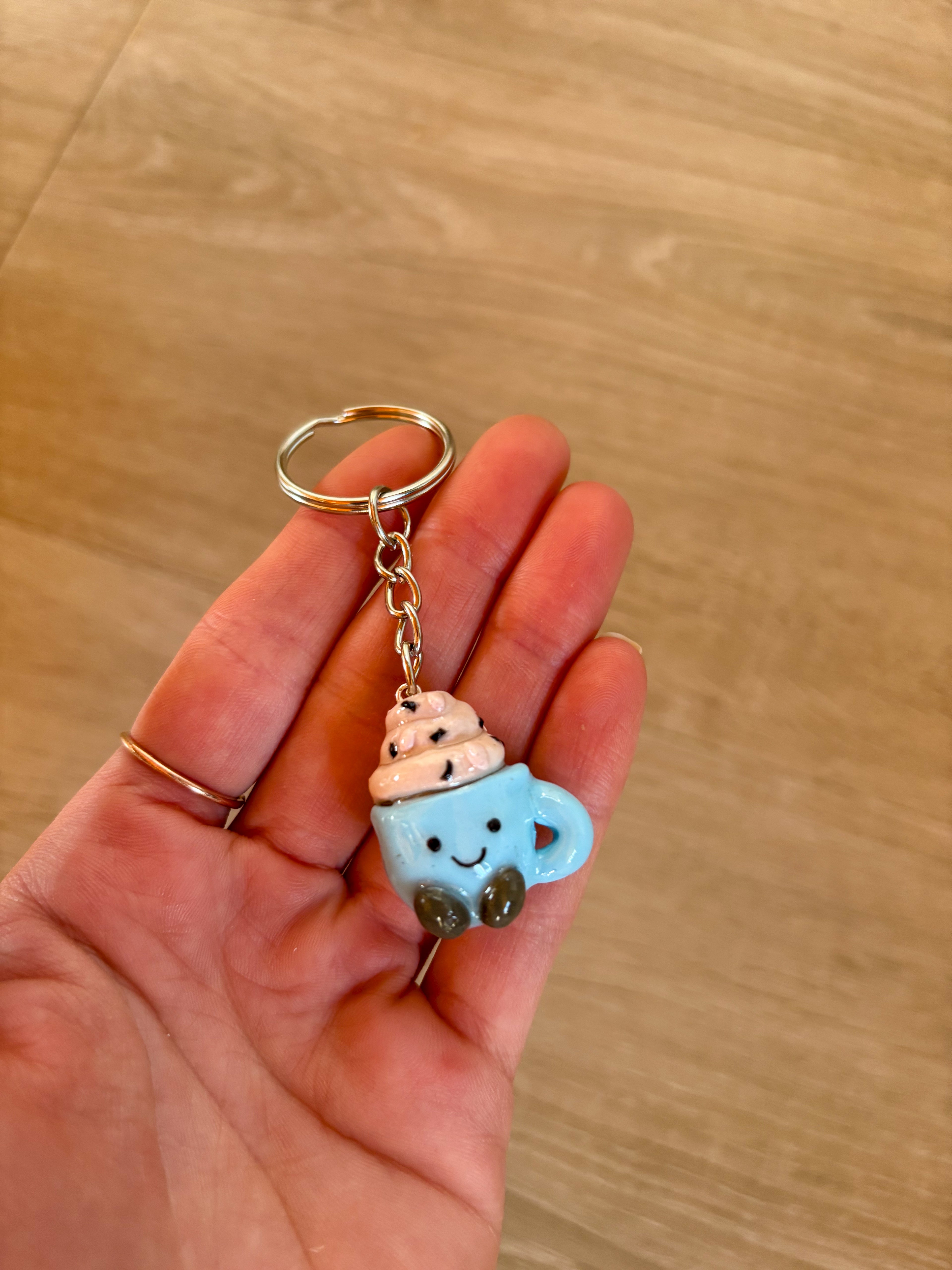 Jellycat inspired hot chocolate keyring