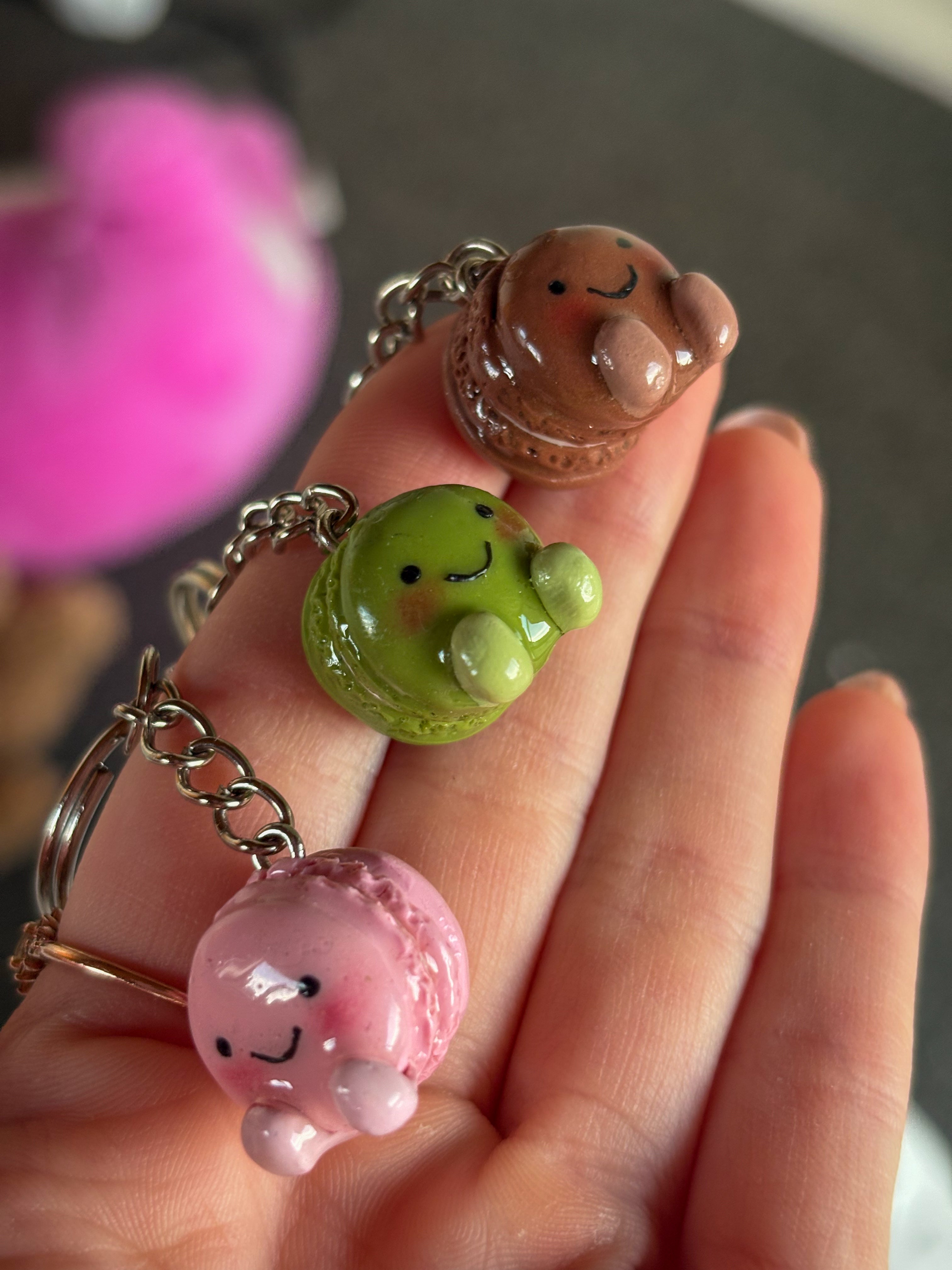 Lime Jellycat inspired macaron keyring