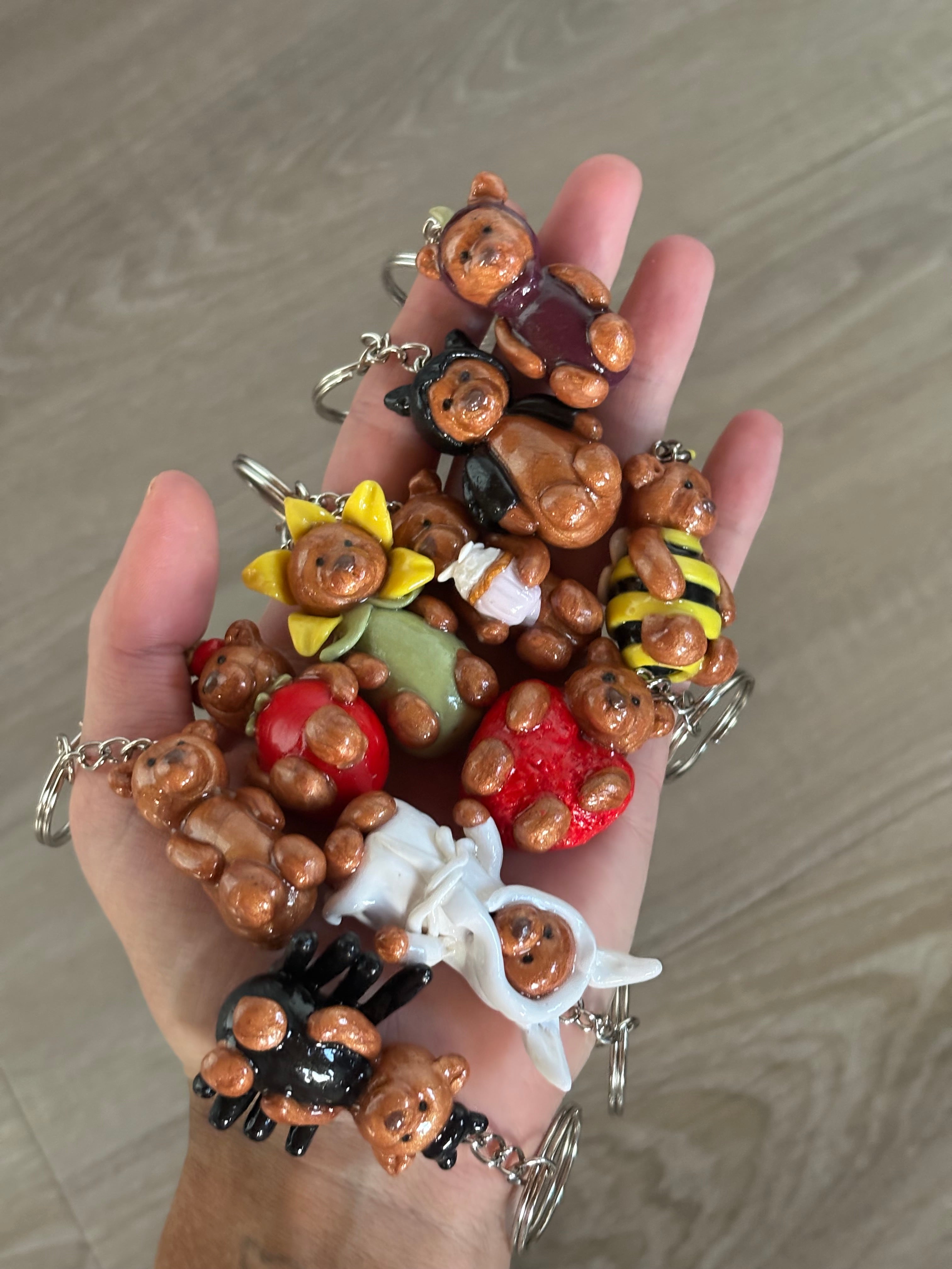 Strawberry bear Jellycat inspired keyring
