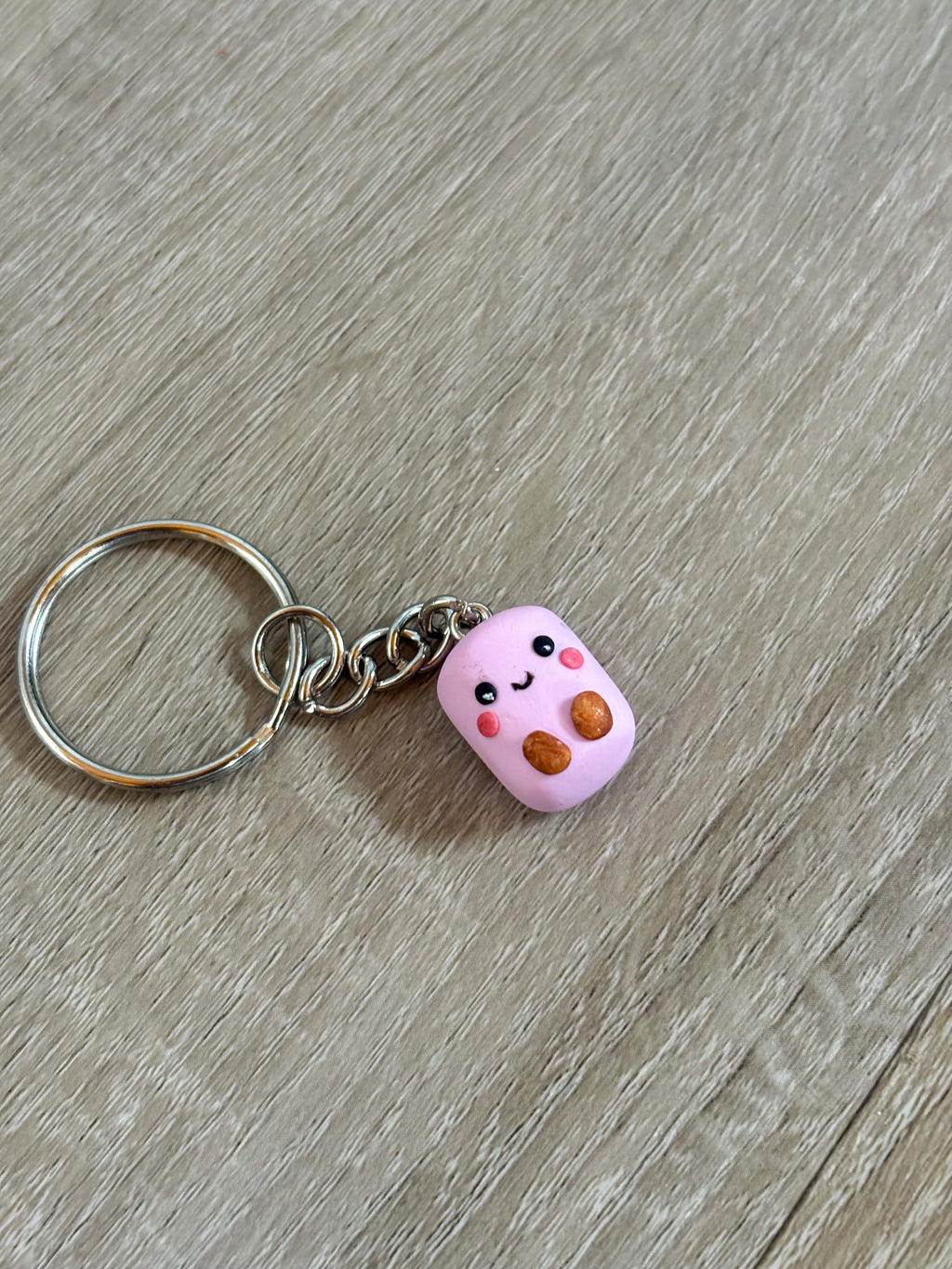 Pink Marshmallow keyring jellycat inspired non resin