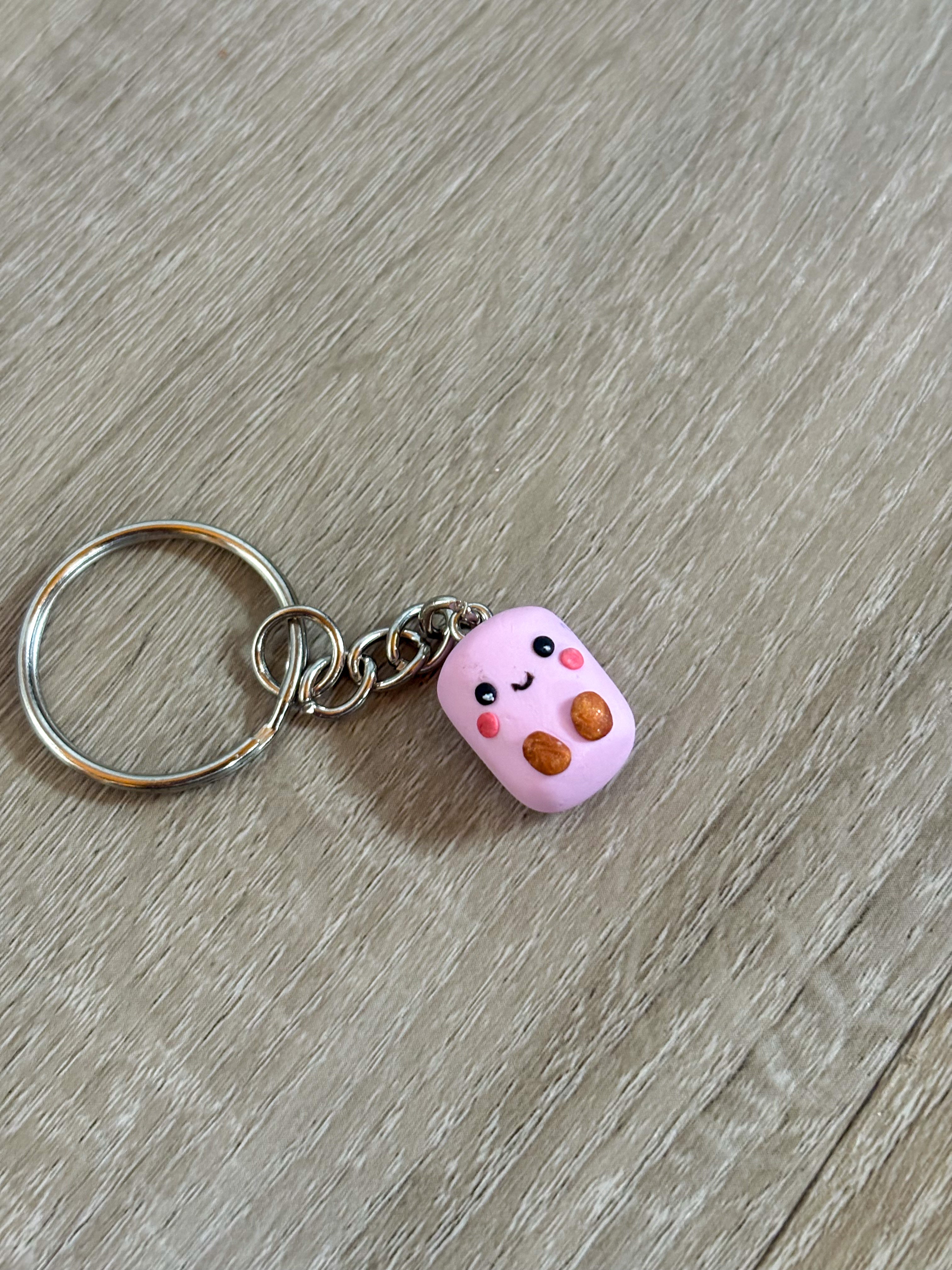 Pink Marshmallow keyring jellycat inspired non resin