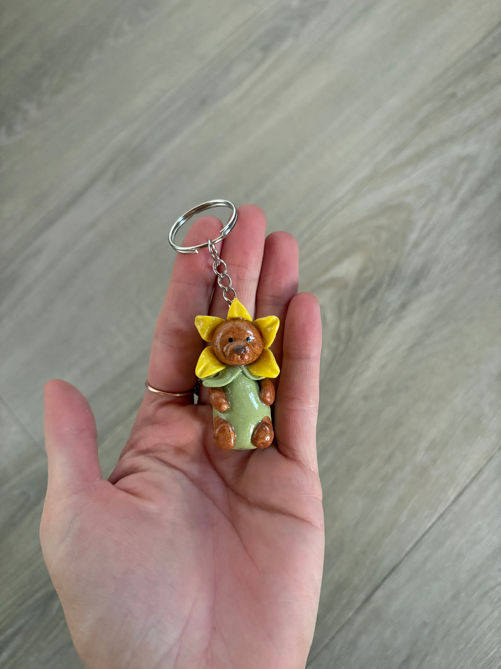 Daffodil bear Jellycat inspired keyring