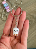 White jellycat inspired marshmallow non- resin keyring