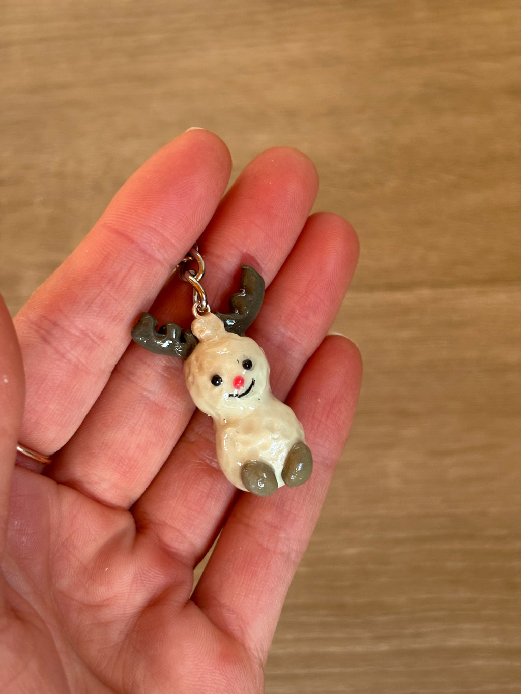 Jellycat inspired reindeer peanut keyring