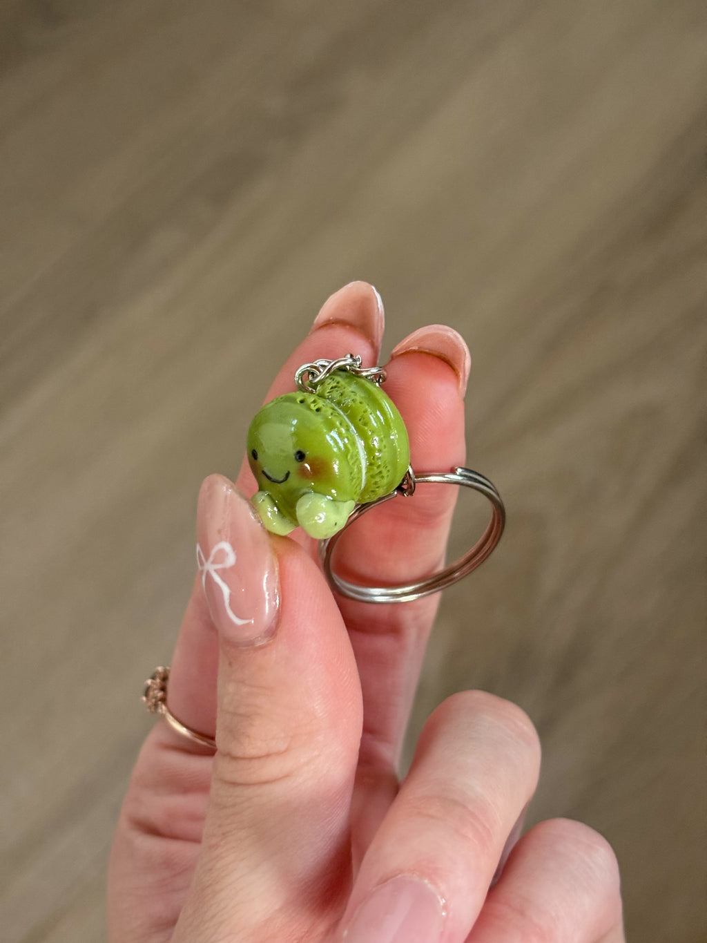 Lime Jellycat inspired macaron keyring