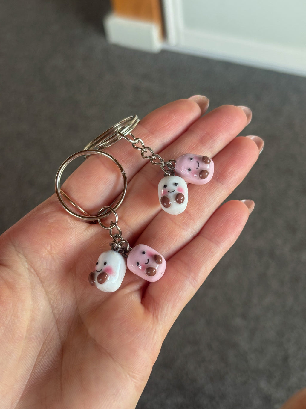 Jellycat inspired double Marshmallow keyings