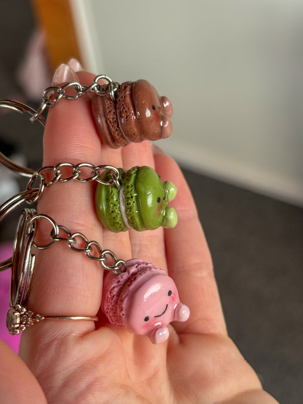 Lime Jellycat inspired macaron keyring