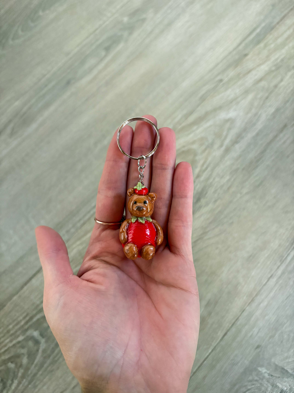 Strawberry bear Jellycat inspired keyring